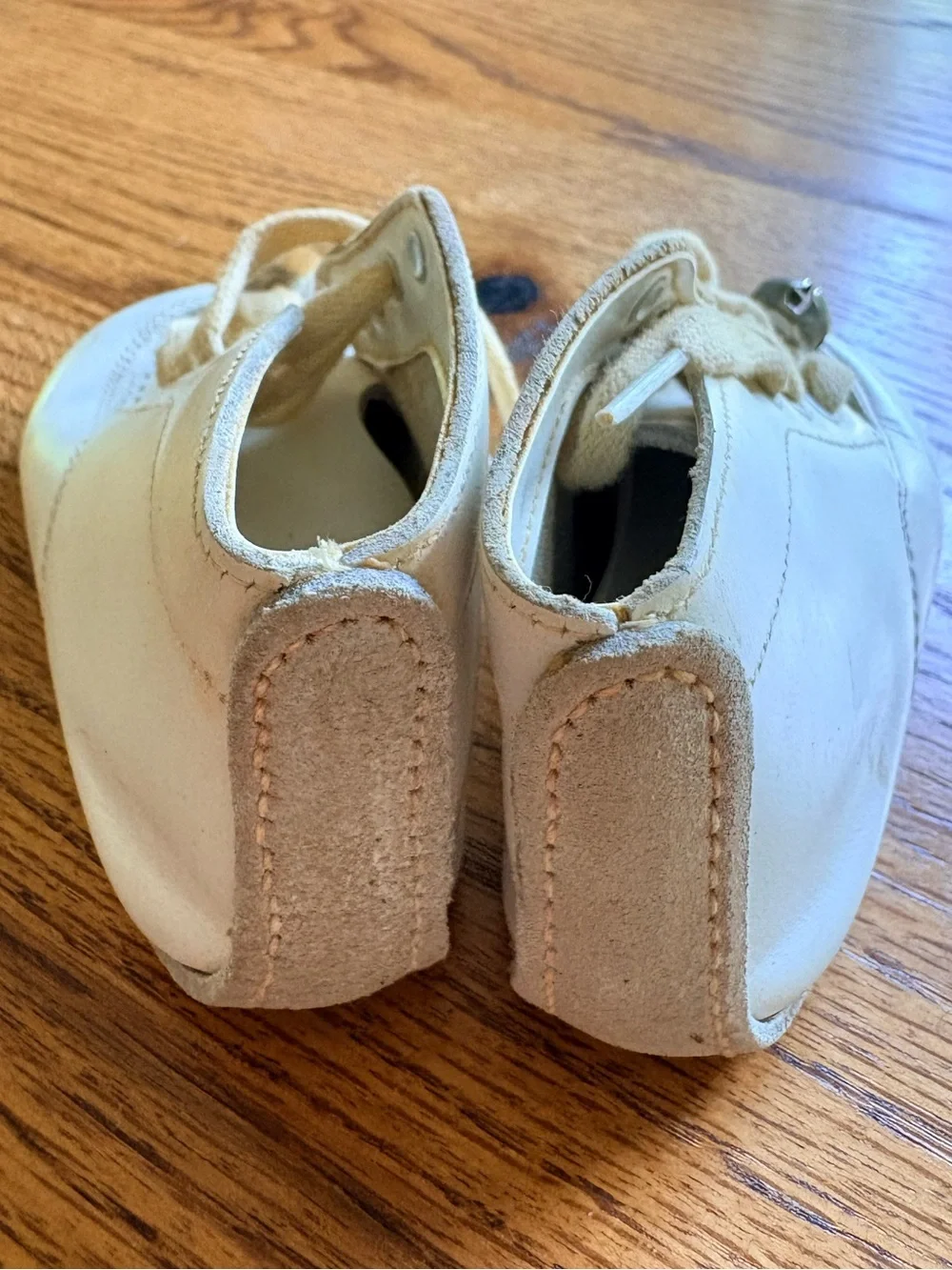 Vintage Step N’ Stride 3.5D White Baby Walker Shoes with Bell Accent